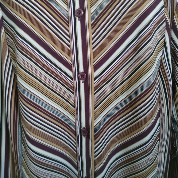 Delta Burke Retro 70s  Style Blouse, Stripes, 1X - Picture 3 of 7